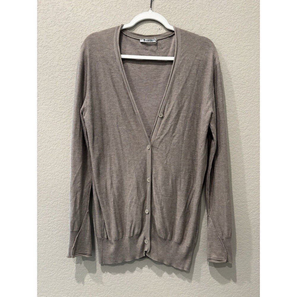 T Alexander Wang Taupe Lightweight Half Button Cardigan Women’s Small